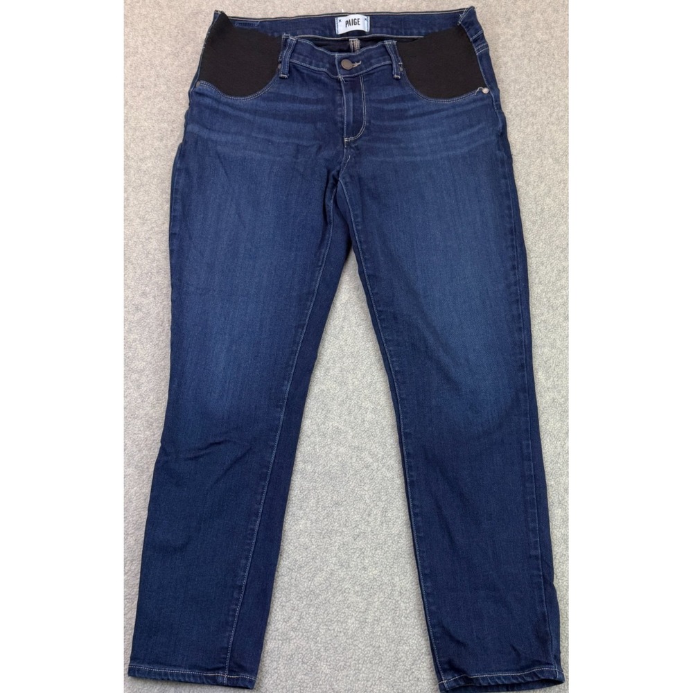 PAIGE Womens Verdugo Ankle Jeans Dark Blue Denim Stretch Skinny Fit Pockets 30